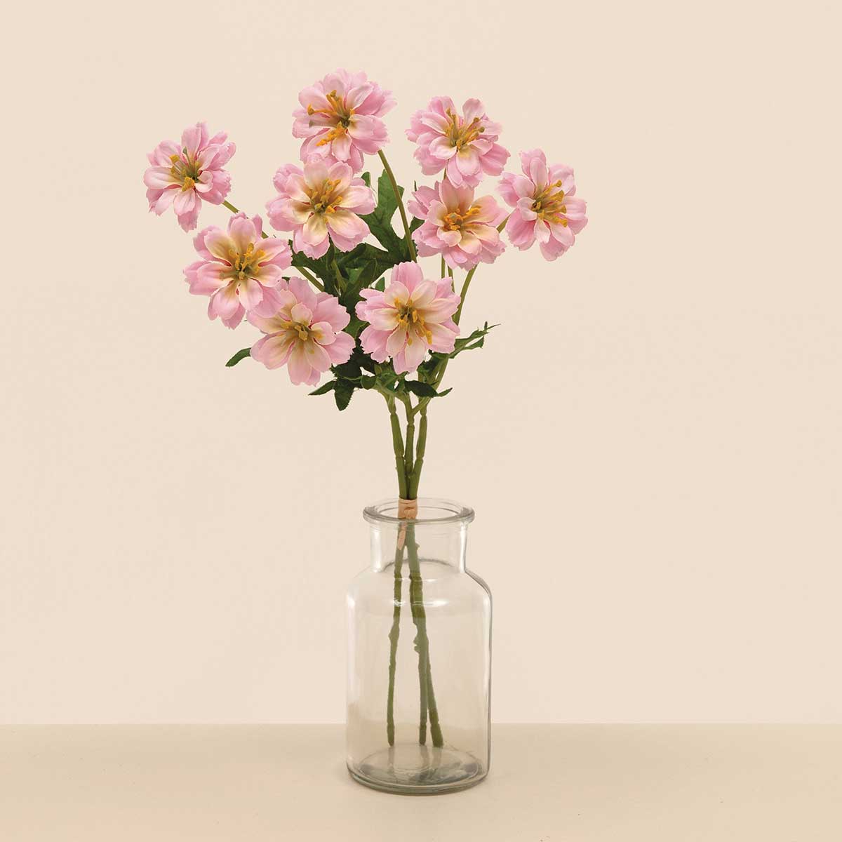 BUNDLE OF 3 COREOPSIS PINK 7IN X 14IN POLYESTER TIED WITH RAFFIA - Click Image to Close